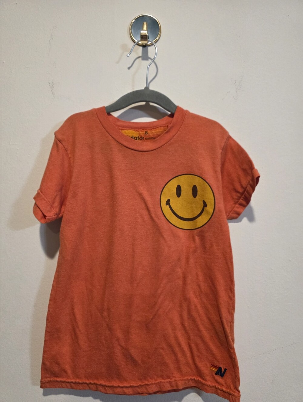 Smiley Face Orange Kids T‑Shirt